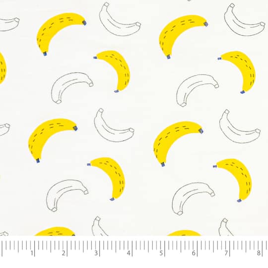 Roc-Lon Banana Print Muslin Fabric